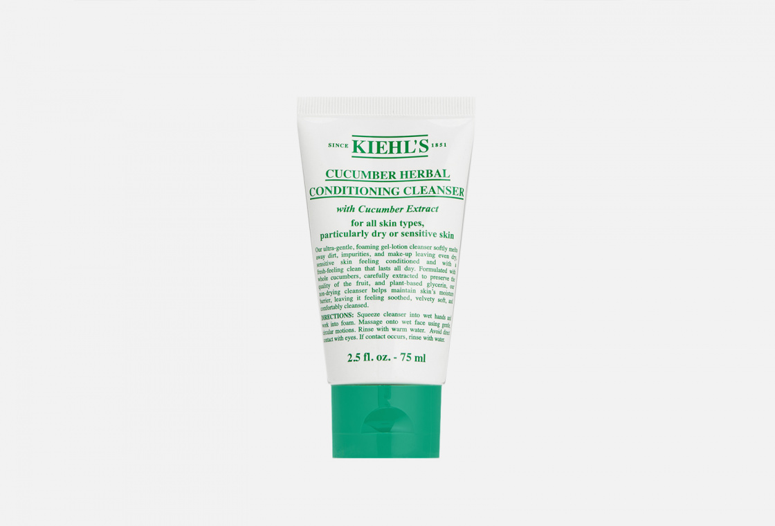 Очищающий гель с экстрактом огурца и растительным глицерином для нормальной и сухой кожи Kiehl's Cucumber Herbal Conditioning Cleanser