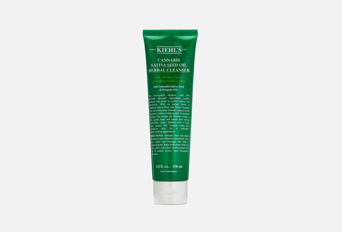 Очищающий гель для лица с маслом семян конопли и зеленого орегано для всех типов кожи Kiehl's Cannabis Sativa Seed Oil Herbal Cleanser