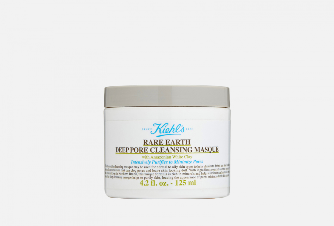 Маска для очищения пор с амазонской белой глиной и алоэ вера для нормальной и жирной кожи Kiehl's Rare Earth Pore Cleansing Masque