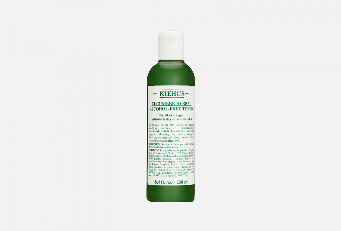 Бесспиртовой тоник с огурцом, алоэ вера и аллантоином для нормальной и сухой кожи Kiehl's Cucumber Herbal Alcohol-Free Toner