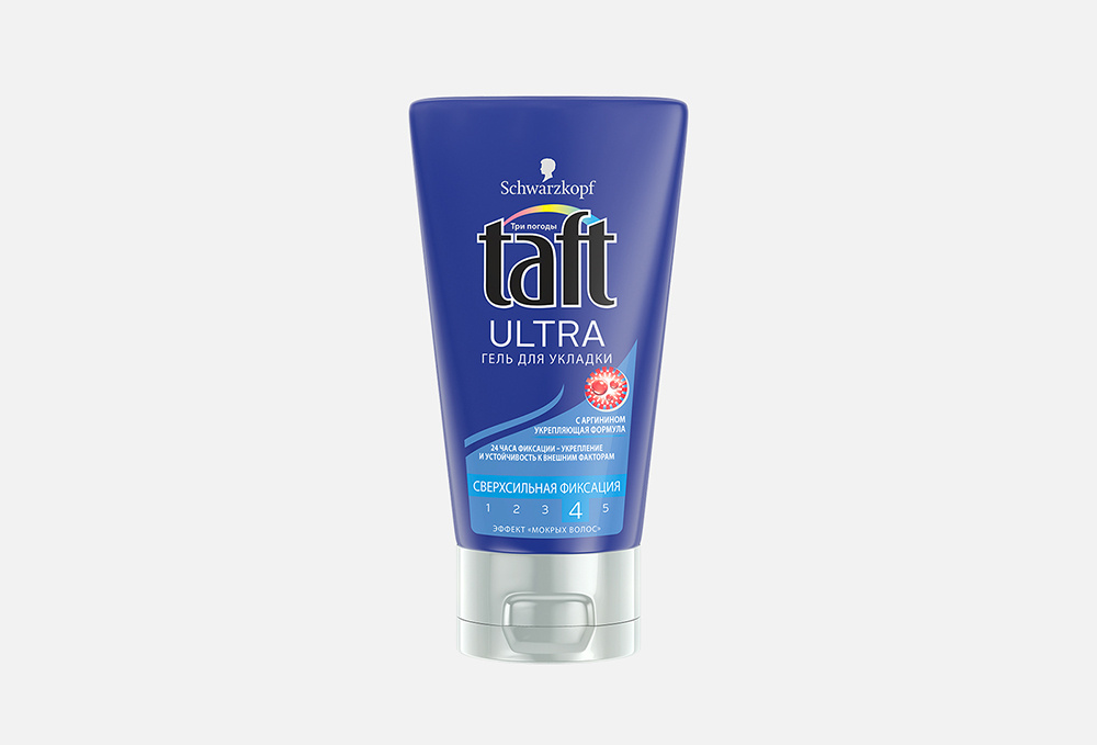 Гель для укладки, эффект мокрых волос, сверхсильная фиксация Taft Ultra