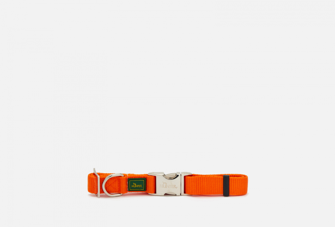 Ошейник для собак из нейлона с металлической застежкой, оранжевый Hunter Collar