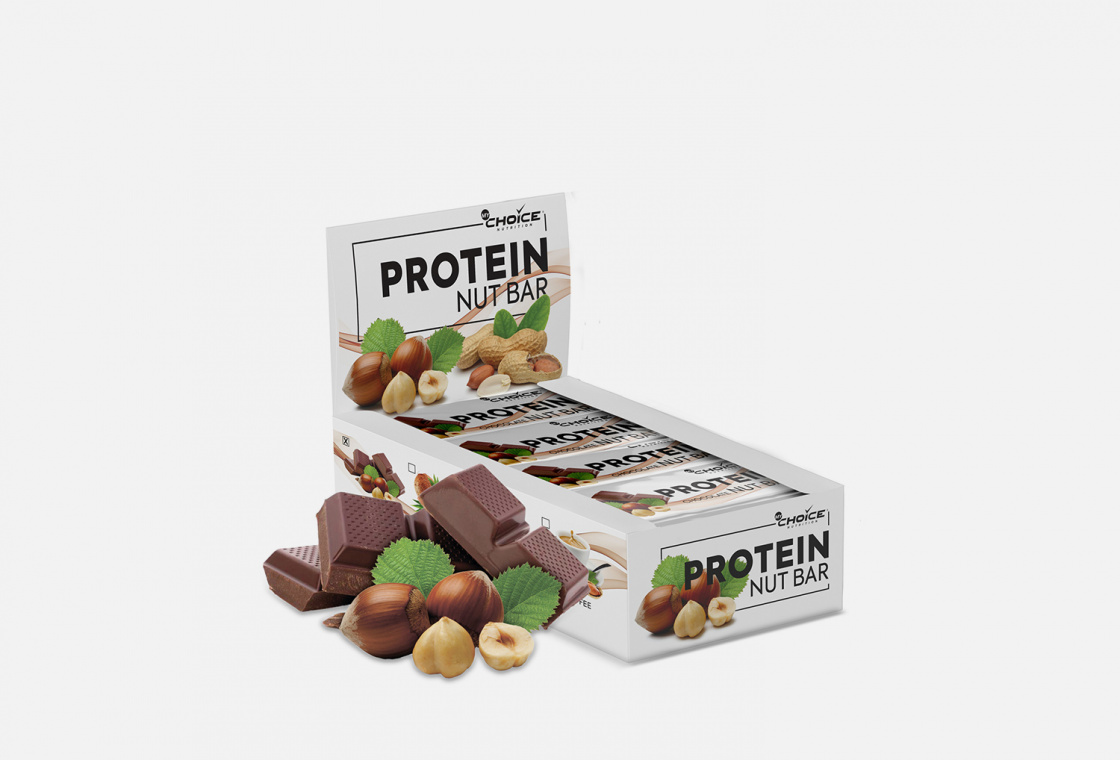 Протеиновые батончики со вкусом Шоколада 20 шт х 40гр  MyChoice Nutrition Protein nut bar
