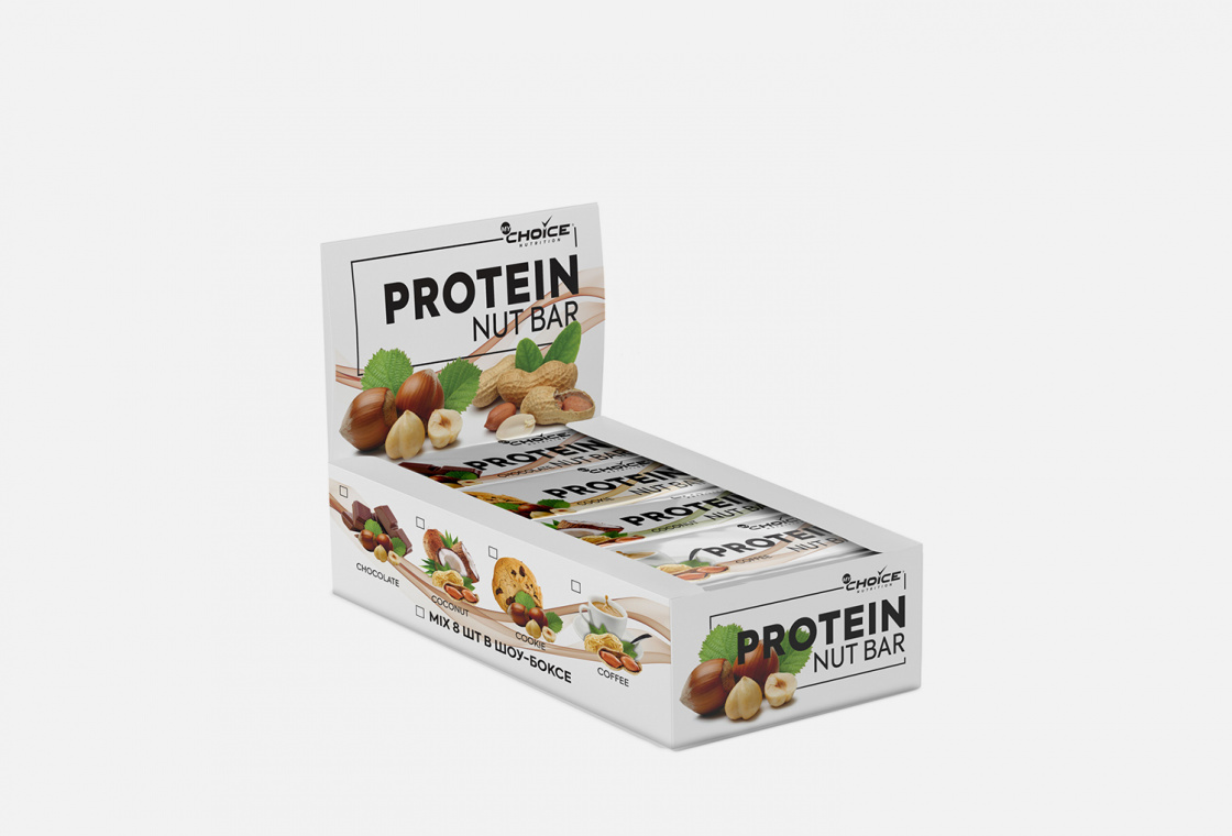 Протеиновые батончики 20 шт х 40гр  MyChoice Nutrition Protein nut bar