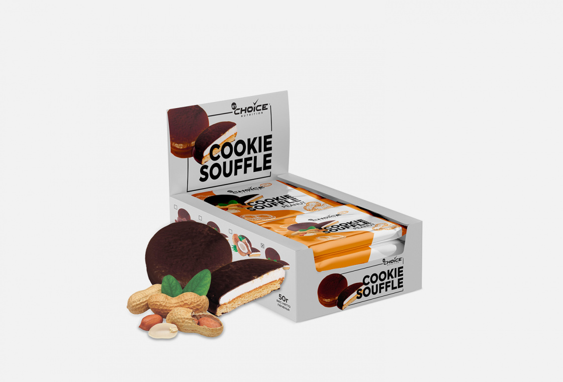 Протеиновое печенье со вкусом Арахиса 9шт х 50гр  MyChoice Nutrition Cookie souffle