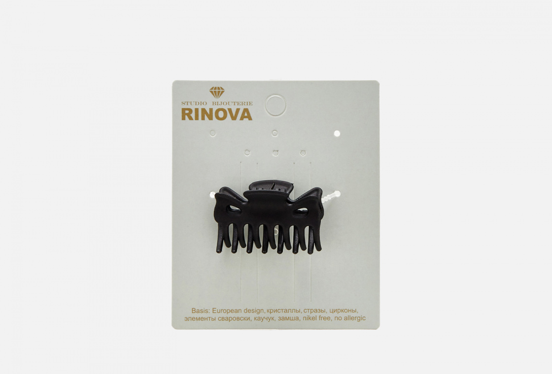 Краб для волос средний RINOVA черный
