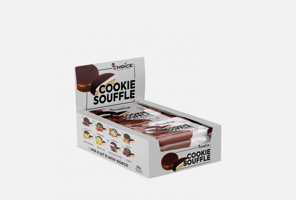 Протеиновое печенье со вкусом шоколад-кофе 9шт х 50гр  MyChoice Nutrition Cookie souffle