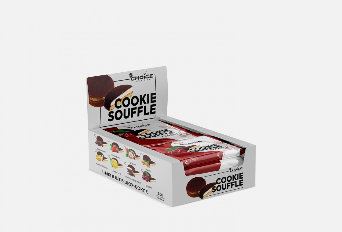 Протеиновое печенье со вкусом вишни 9шт х 50гр  MyChoice Nutrition Cookie souffle