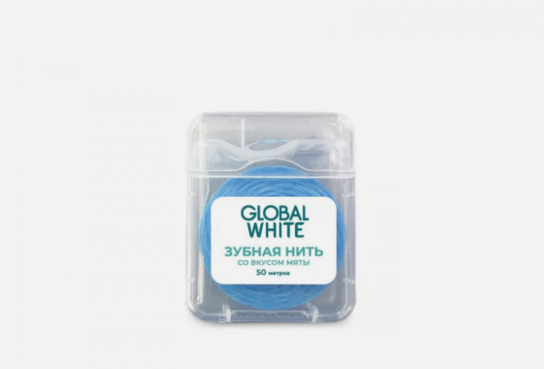 Зубная нить, 50м GLOBAL WHITE Mint