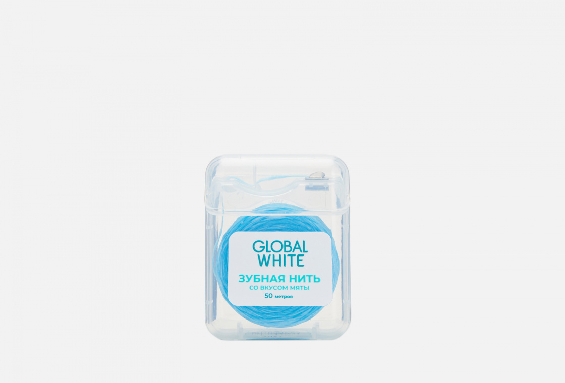 Зубная нить, 50м GLOBAL WHITE Mint
