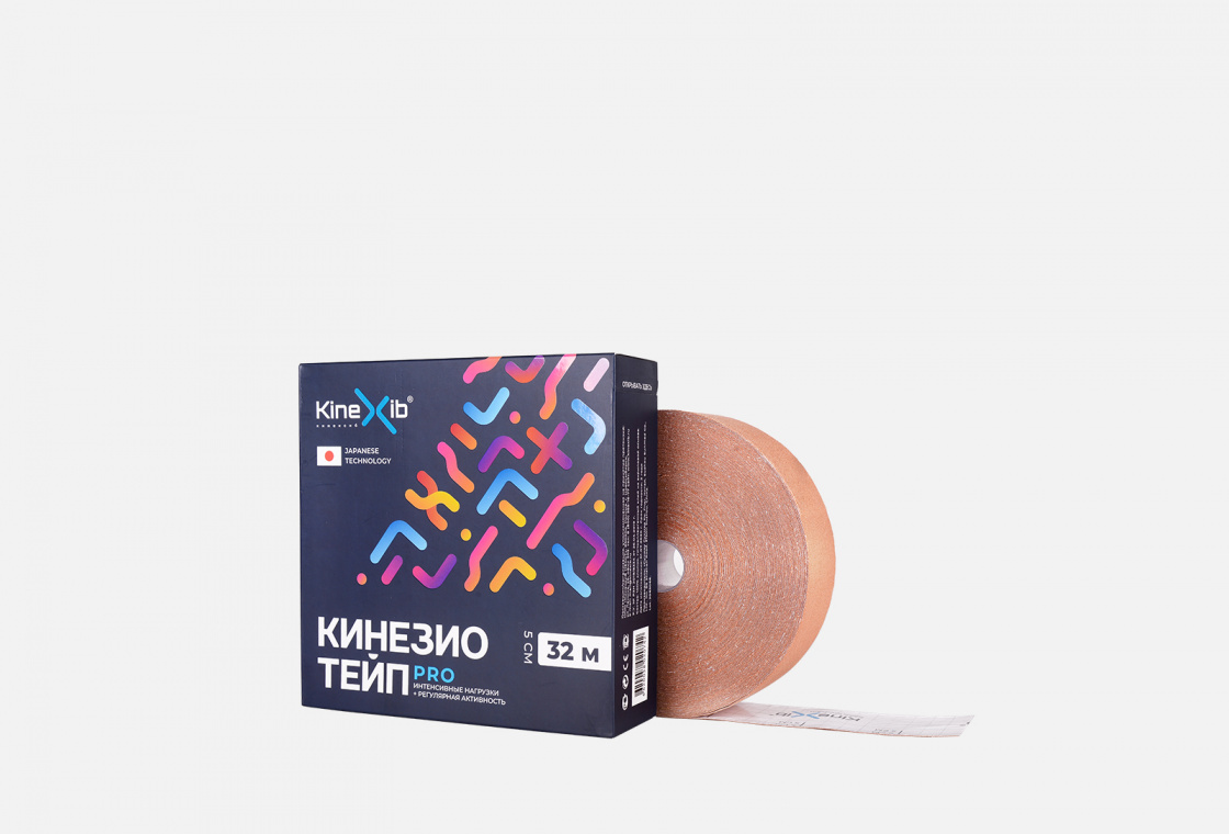 Тейп (бинт) нестерильный адгезивный восстанавливающий Kinexib Kinesio Tape PRO 32m*5cm beige