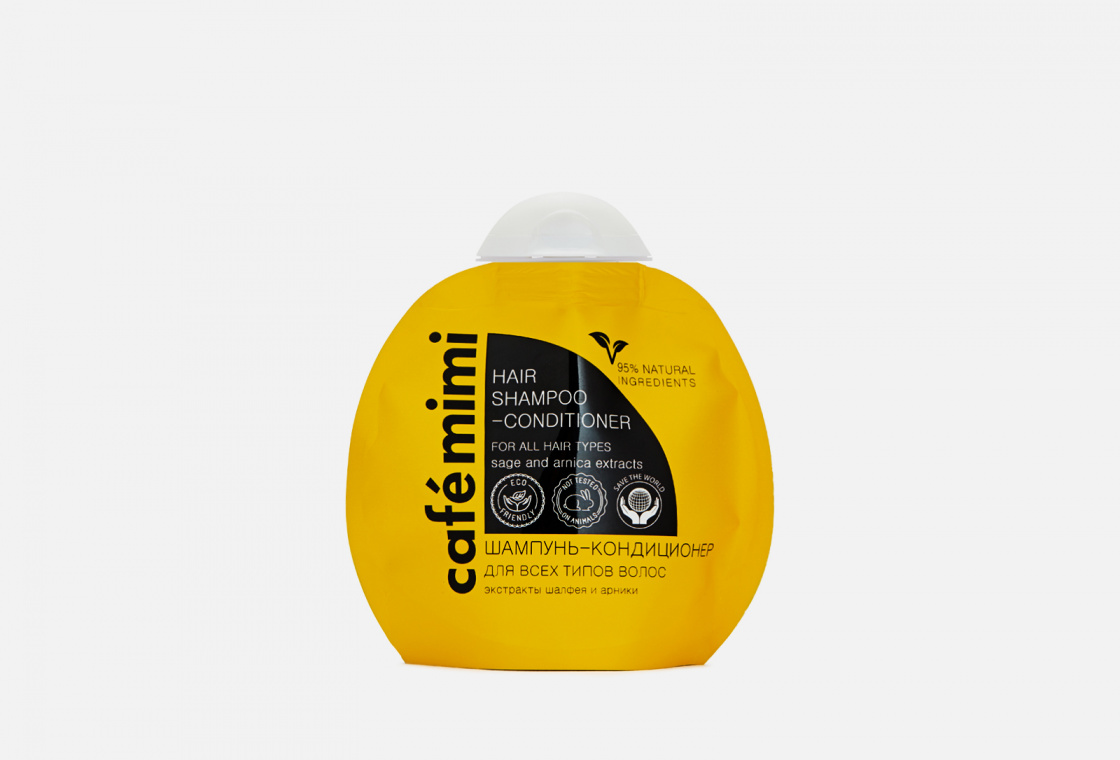Шампунь-кондиционер 2в1 для всех типов волос  CAFE MIMI Sage and Arnica Extracts