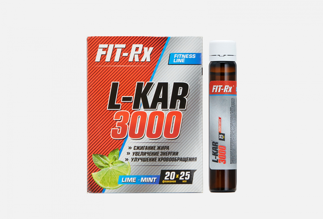 L-карнитин + витаминный комплекс со вкусом лайм-мята (20х25мл) FIT- Rx L-KAR 3000