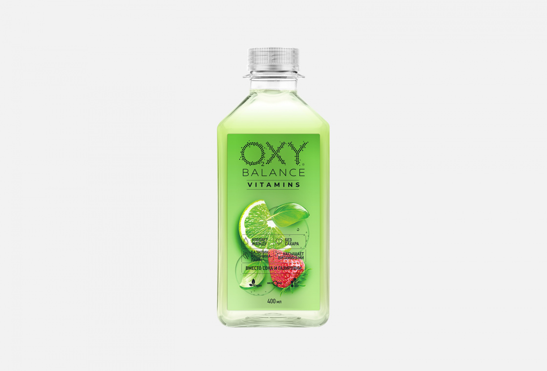 Напиток на основе артезианской воды со вкусом базилик-клубника-лайм  Oxy Balance Vitamins