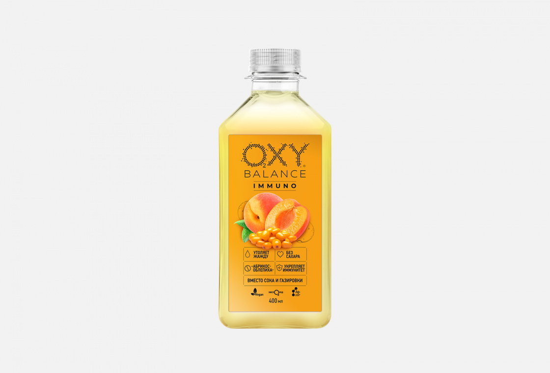 Напиток на основе артезианской воды со вкусом абрикос-облепиха   Oxy Balance Immuno