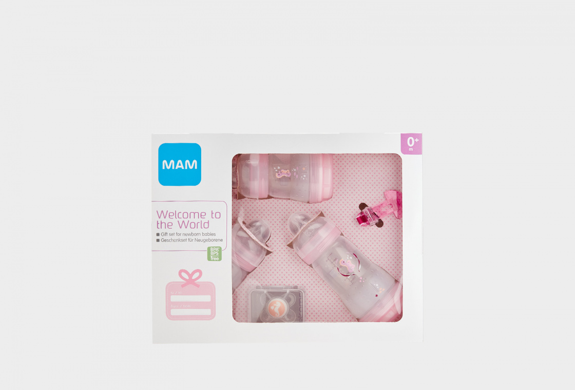 Подарочный набор для новорожденных, 0+  MAM Welcome to the world Giftset Pink