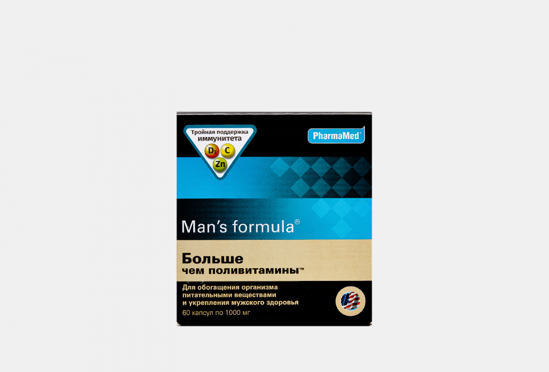 БОЛЬШЕ, ЧЕМ ПОЛИВИТАМИНЫ Man's Formula Для обогащения организма питательными веществами и укрепления мужского здоровья
