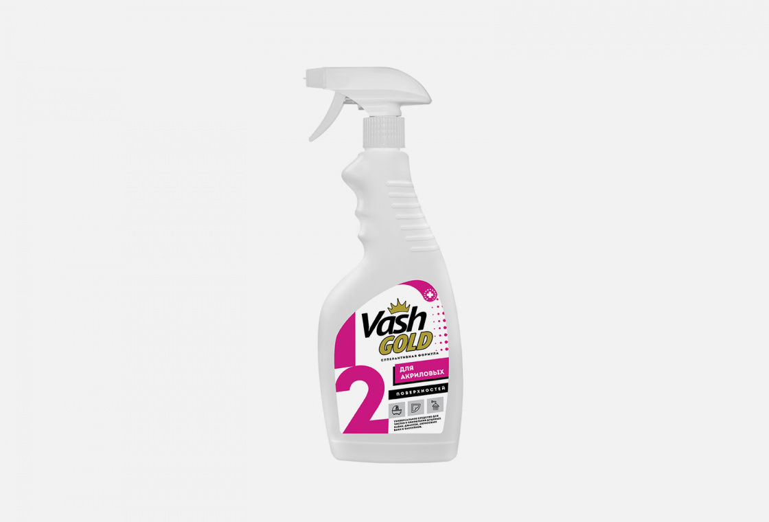Средство для чистки акриловых ванн и душевых кабин  Vash Gold Cleaner for acrylic bathtubs and showers (spray)