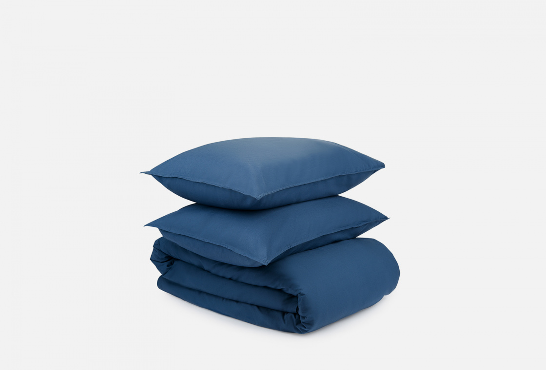 Комплект постельного белья, двуспальный Tkano темно-синий