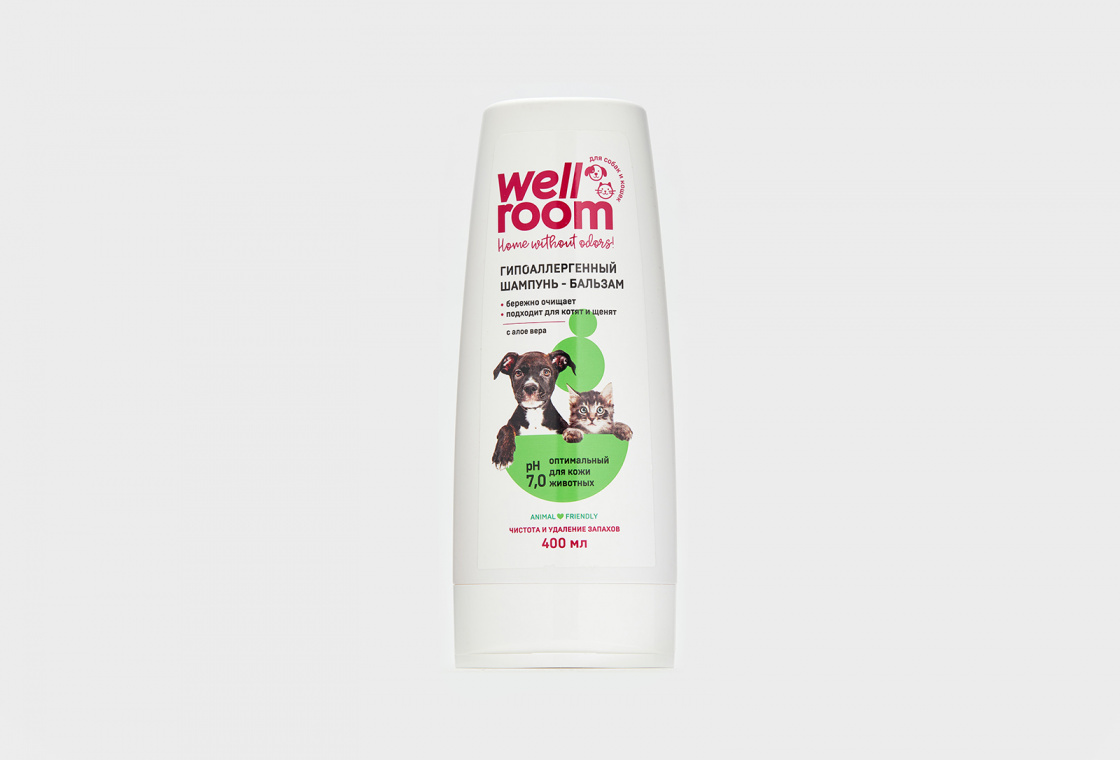Шампунь для животных гипоаллергенный WELLROOM shampoo for animals