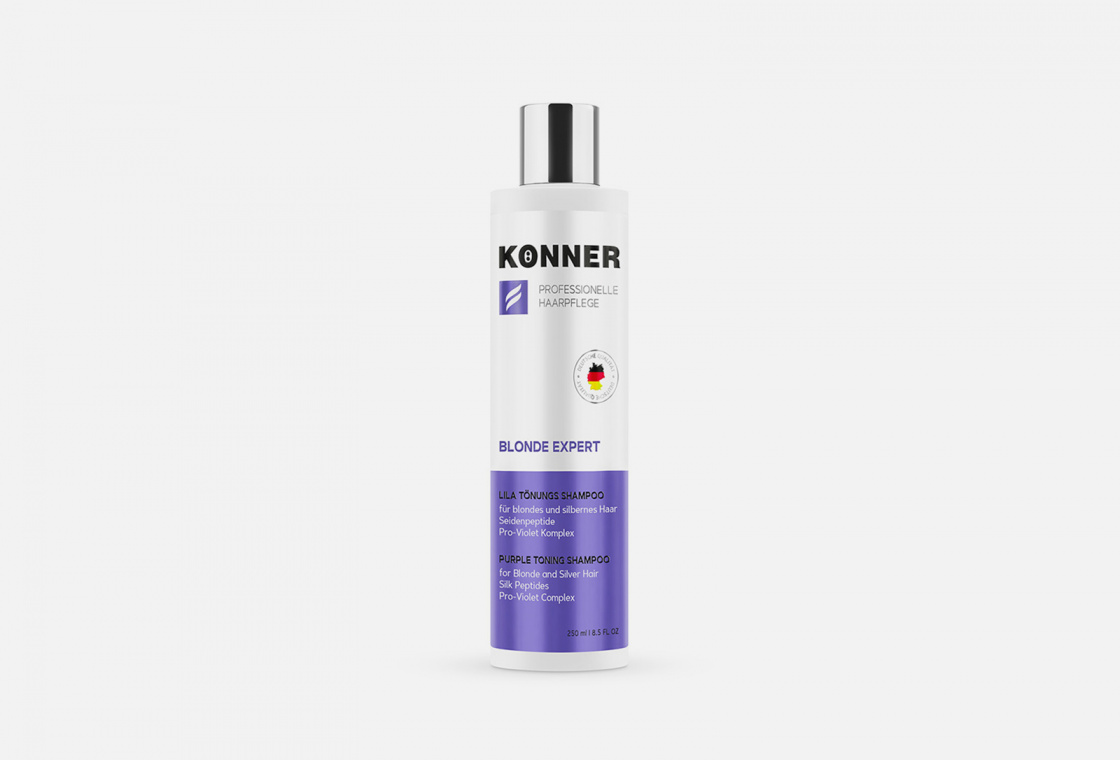 Шампунь для волос тонирующий для нейтрализации желтизны Konner BLONDE EXPERT