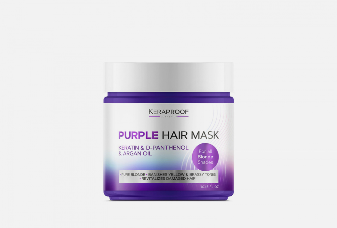 Маска для волос тонирующая для нейтрализации желтизны KERAPROOF Purple Toning Hair Mask