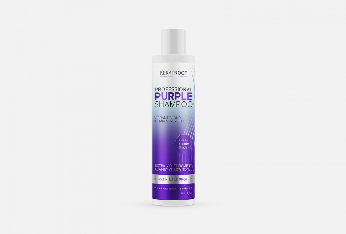 Шампунь для волос тонирующий для нейтрализации желтизны KERAPROOF Professional Purple Shampoo