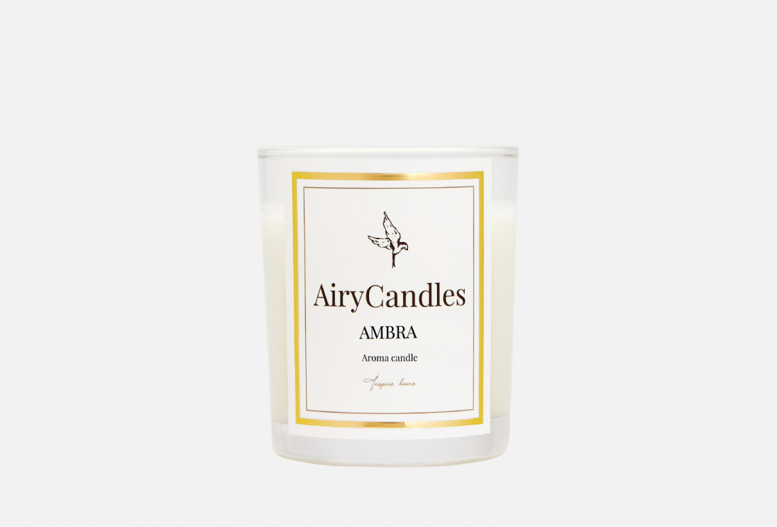 Свеча ароматическая с деревянным фитилем AiryCandles AMBRA