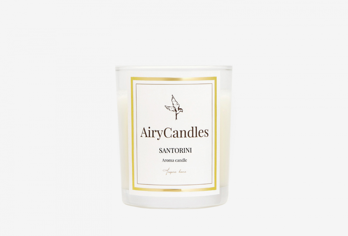 Свеча ароматическая с деревянным фитилем AiryCandles SANTORINI
