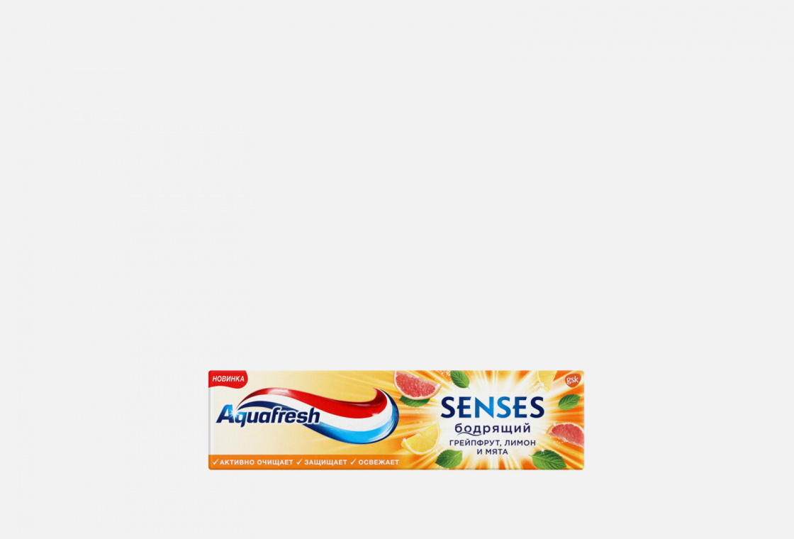 зубная паста Aquafresh Senses Бодрящий грейпфрут, лимон и мята