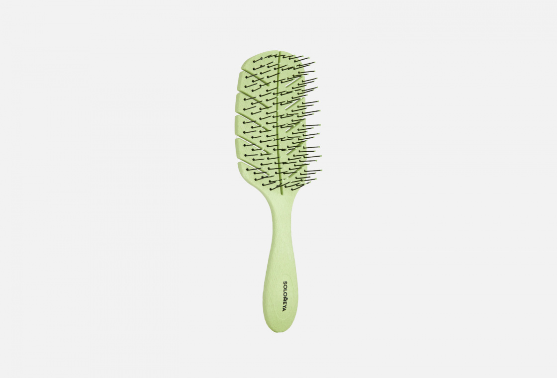 Массажная био- расческа для волос Solomeya Scalp massage bio hair brush Green