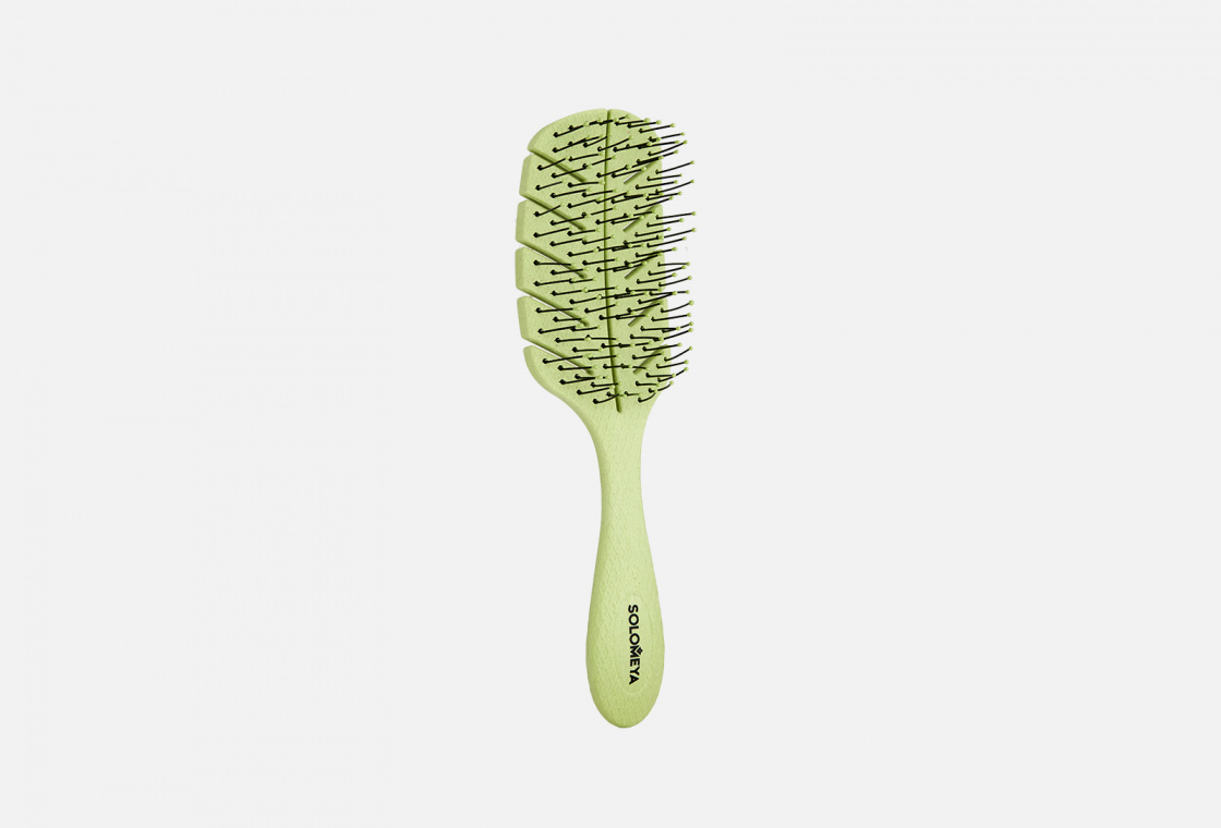 Массажная мини био-расческа для волос  Solomeya Scalp massage bio hair brush mini Green