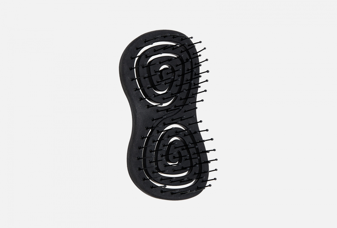 Подвижная мини био-расческа для волос  Solomeya Detangling bio hair brush mini  Black