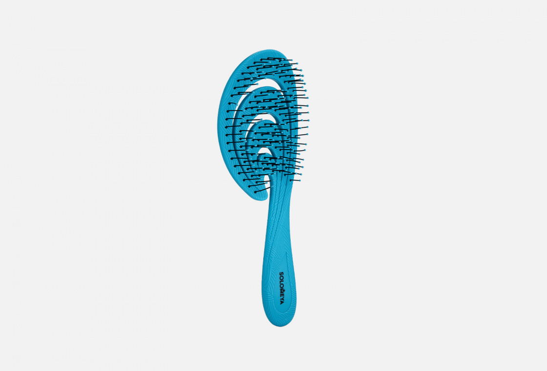 Гибкая био-расческа для волос  Solomeya Flex bio hair brush  Blue Wave