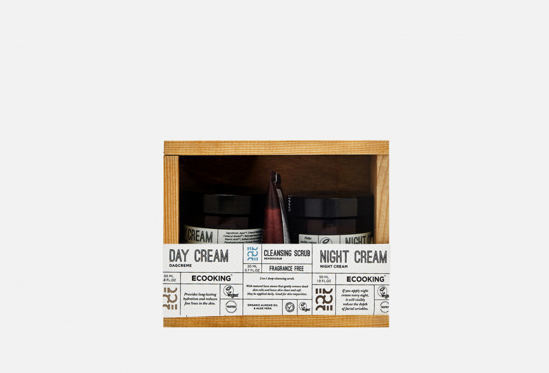 Подарочный набор  Ecooking DAY CREAM + CLEANSING SCRUB + NIGHT CREAM