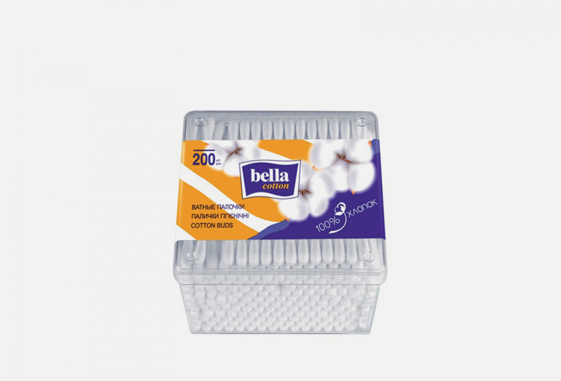 Ватные палочки Bella в квадратной упаковке