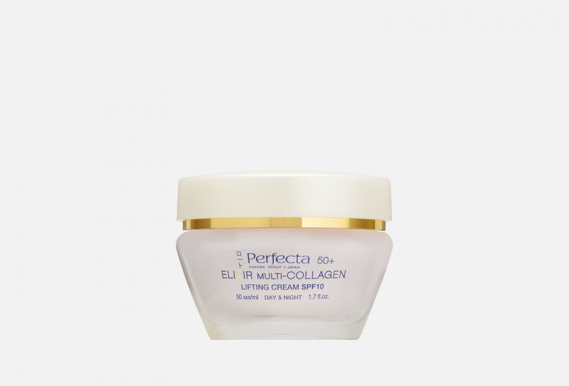 Крем-лифтинг для лица 50+  Perfecta PHARMA GROUP JAPAN Elixir Multi-Collagen face lifting cream 50+