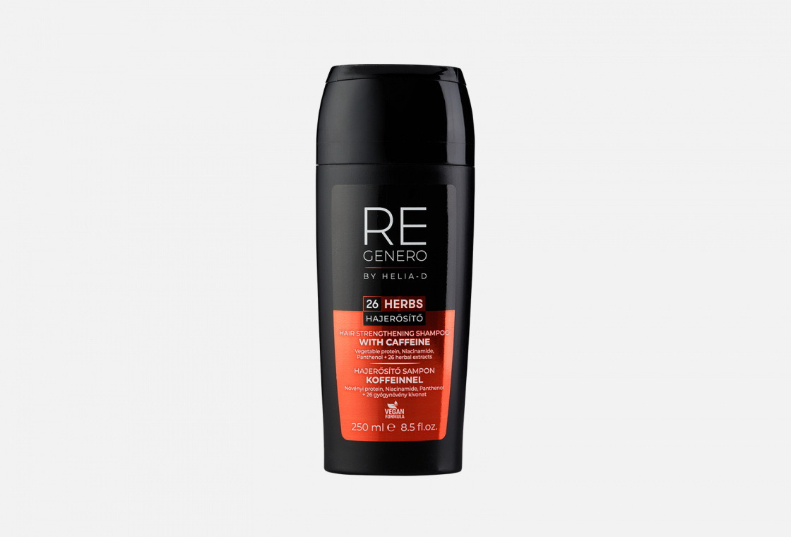 укрепляющий шампунь для роста волос с кофеином Helia-D Regenero Hair Strenghtening Shampoo With Caffeine