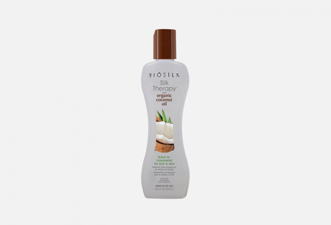 Несмываемое средство с органическим кокосовым маслом для волос и кожи Biosilk Silk Therapy with Organic Coconut Oil Leave-inTreatment  for Hair and Skin