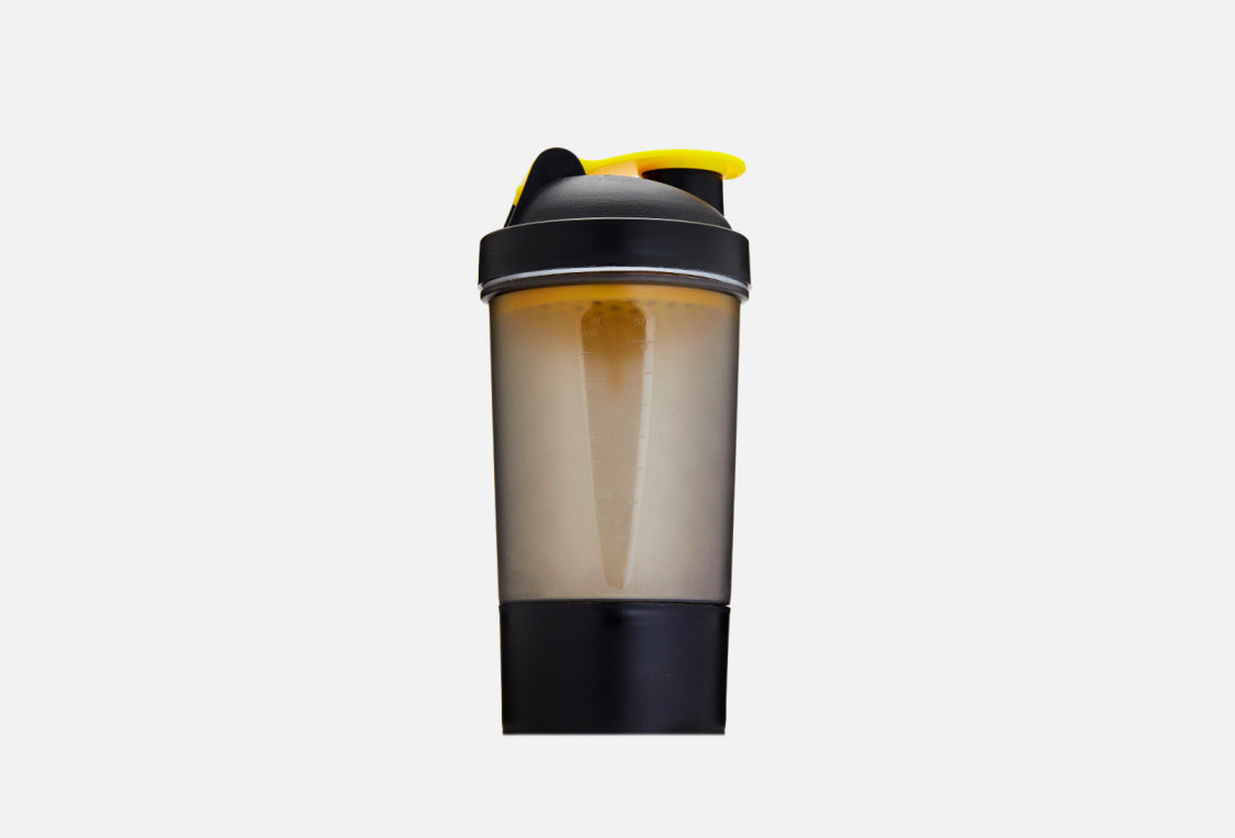 Шейкер спортивный  БТМ с чашей под протеин, черный