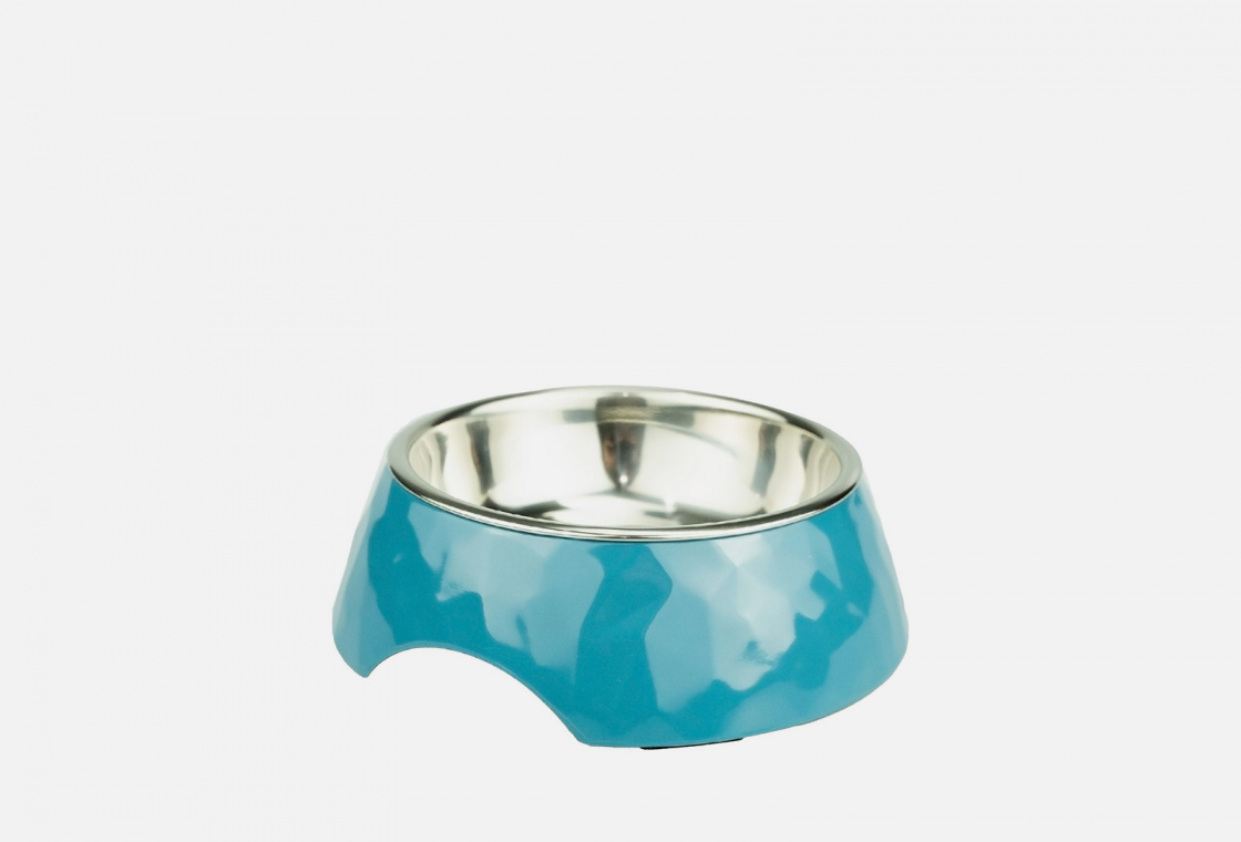 Миска на меламиновой подставке SuperDesign Small Facet round bowl-S Blue