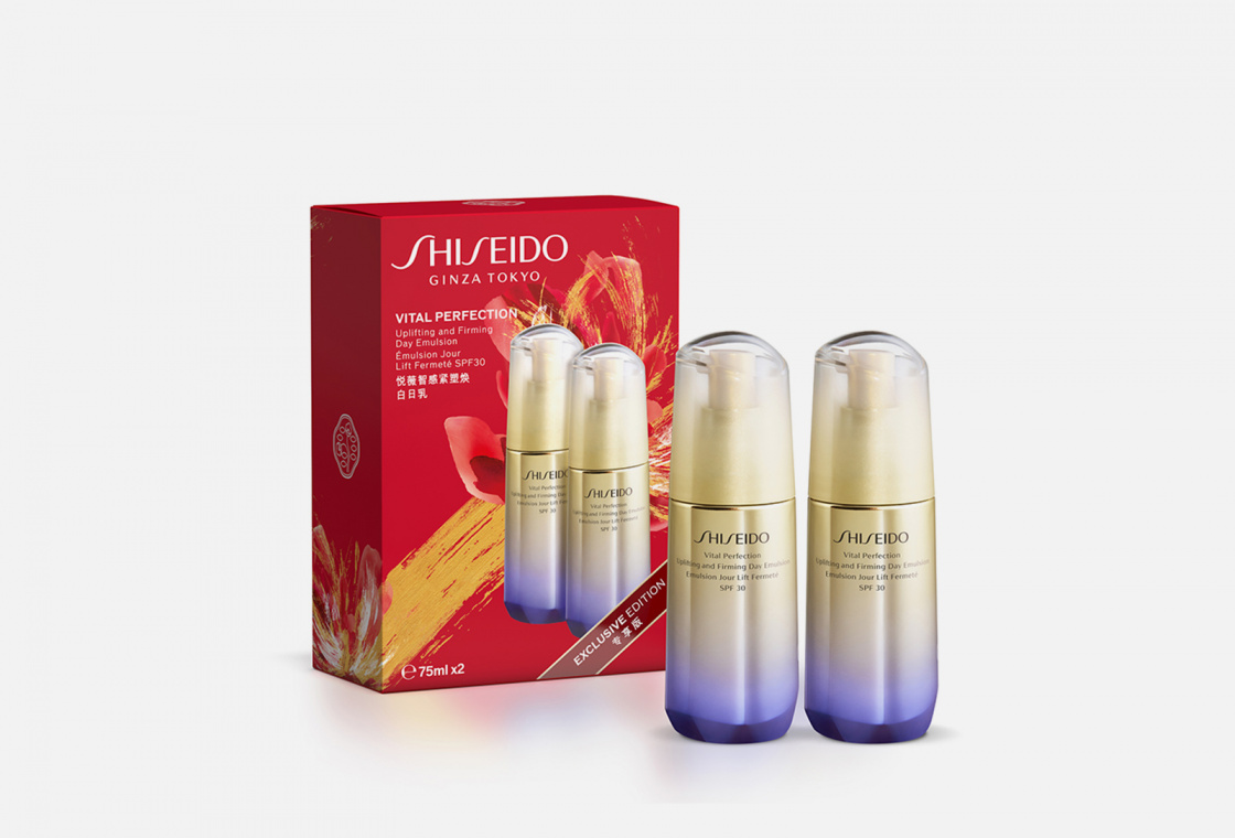 Дневная лифтинг-эмульсия, повышающая упругость кожи Shiseido vital perfection duo emulsion