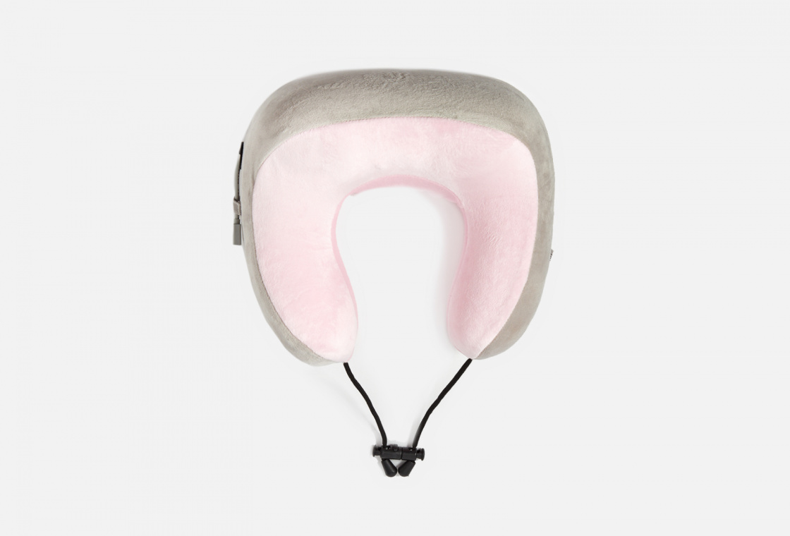 Подушка-подголовник для шеи BRADEX Massage pillow, серо-розовая