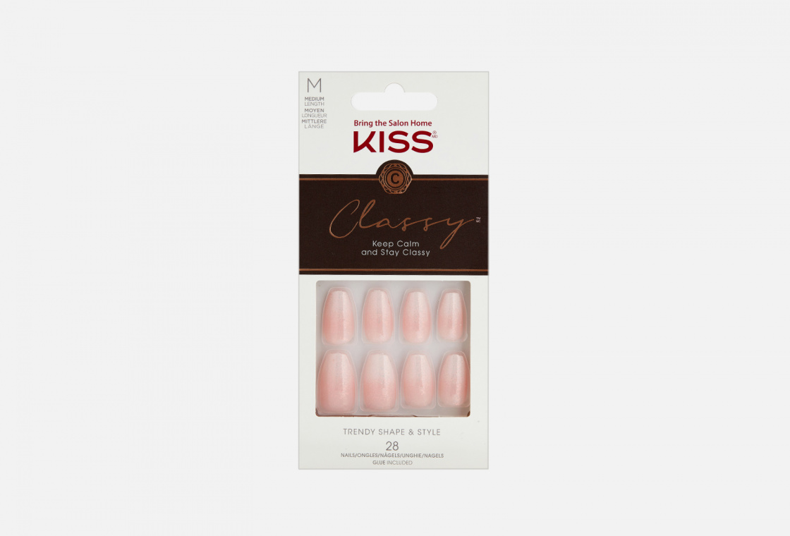Набор накладных ногтей с клеем средней длины KISS NEW YORK Professional Exquisite classics