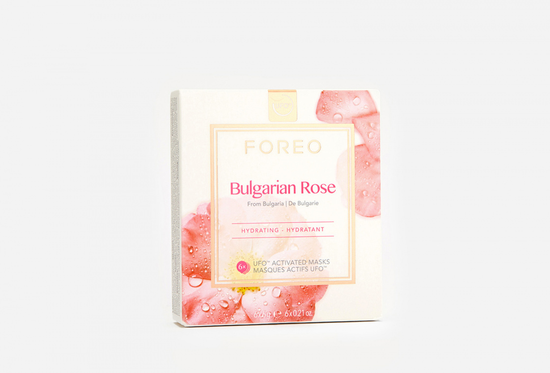 Смарт-маска для лица с розовой водой для сухой кожи 6шт FOREO Bulgarian Rose — купить в интернет-магазине «Золотое яблоко»