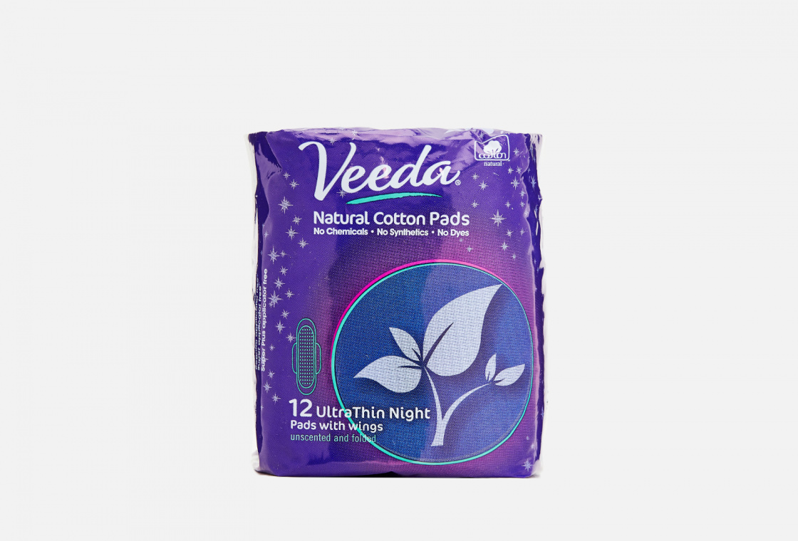 Ночные прокладки с натуральным хлопком Veeda Night Pads