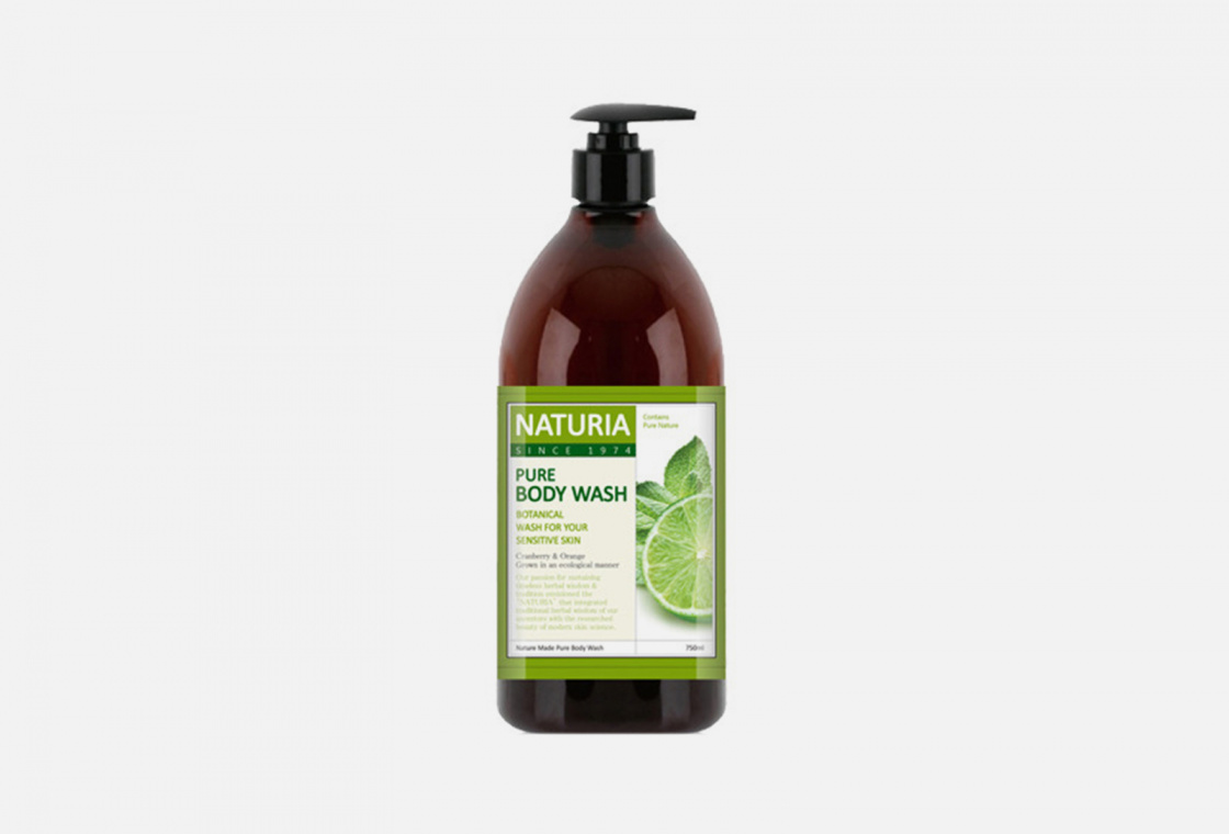 Гель для душа МЯТА и ЛАЙМ Naturia Pure Body Wash Wild Mint & Lime