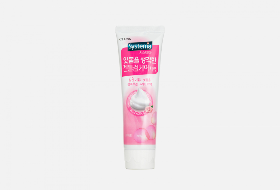 Зубная паста для чувствительных десен с ароматом розы, фторсодержащая CJ LION Systema