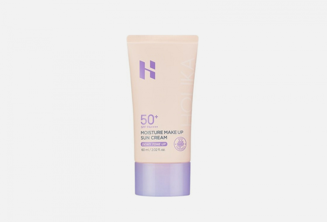 Солнцезащитный крем для лица с тонирующим эффектом  Holika Holika Moisture Make Up Sun Cream Dewy Tone Up SPF 50+ PA++++