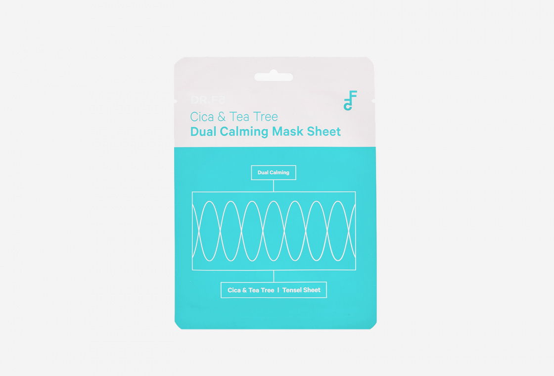 Успокаивающая маска двойного действия с центеллой и чайным деревом DR.F5 Cica & Tea Tree Dual Calming Mask Sheet